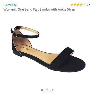 Bamboo black suede ankle strap size 8.5
